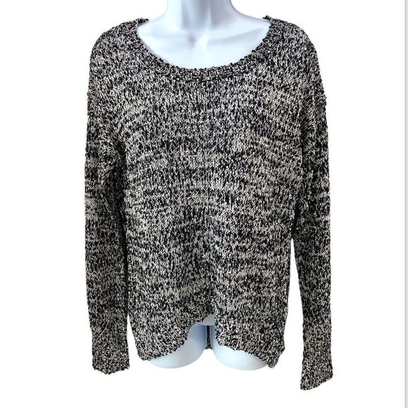 Cartise Black Knit Silver Sequin Sweater With Open Mesh Cutout In Back - Picture 12 of 13